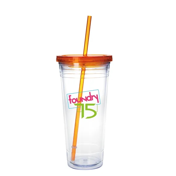 Clear Tumbler with Colored Lid - 24 oz.... from ASI 40480 Koozie Group / Norwood