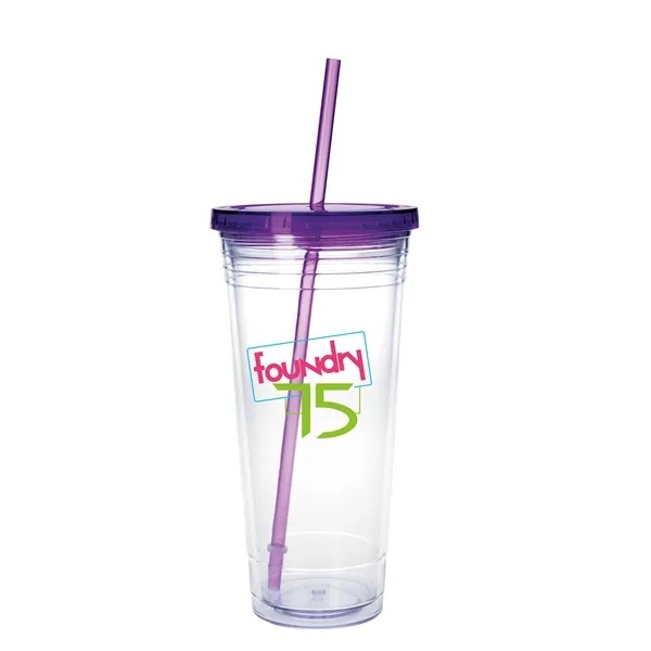 Clear Tumbler with Colored Lid - 24 oz.... from ASI 40480 Koozie Group / Norwood