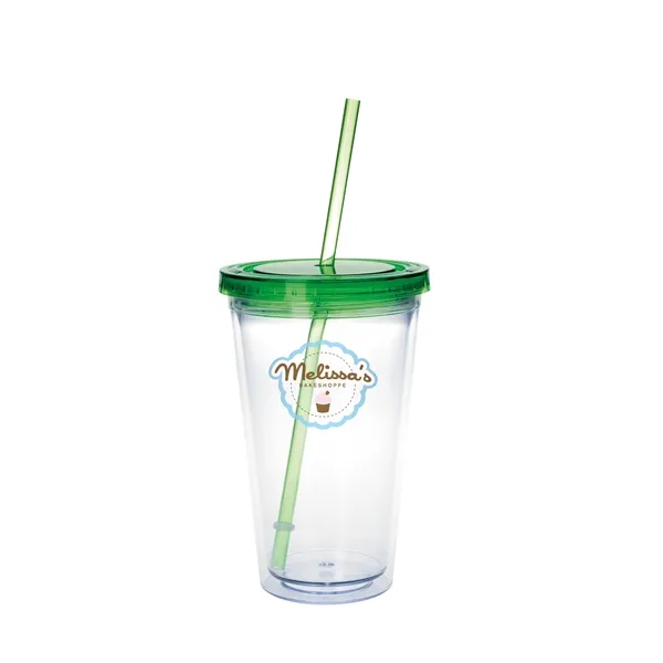 Clear Tumbler with Colored Lid - 18 oz.... from ASI 40480 Koozie Group / Norwood