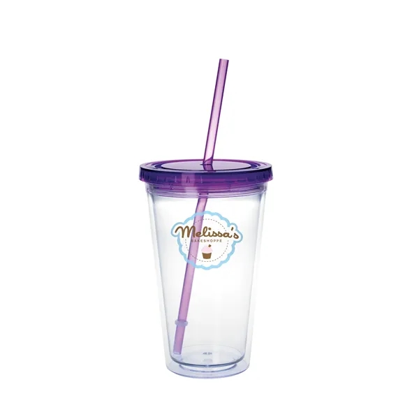Clear Tumbler with Colored Lid - 18 oz.... from ASI 40480 Koozie Group / Norwood