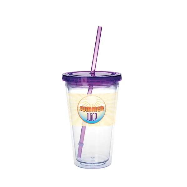 Clear Tumbler with Colored Lid - 18 oz.... from ASI 40480 Koozie Group / Norwood