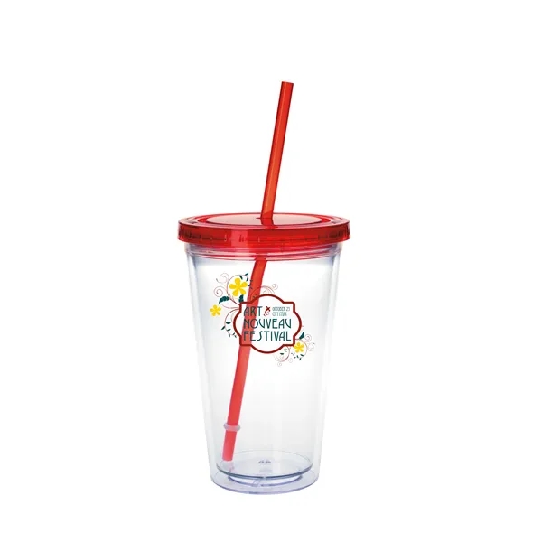 Clear Tumbler with Colored Lid - 18 oz.... from ASI 40480 Koozie Group / Norwood