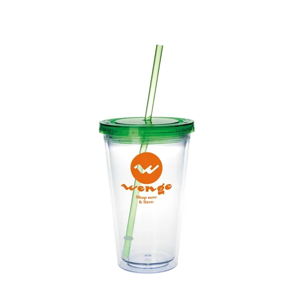 Clear Tumbler with Colored Lid - 18 oz.... from ASI 40480 Koozie Group / Norwood
