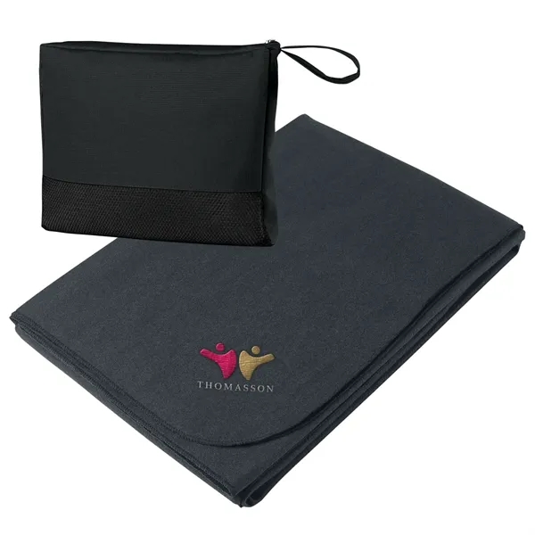 Large 47" x 60" travel blanket made of 100% polyester.... from ASI 61125 Hit Promotional Products / Hit®