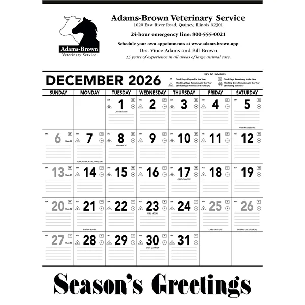 Triumph® Calendars Black & White Contractor Memo... from ASI 40480 Koozie Group / Norwood Triumph Calendar
