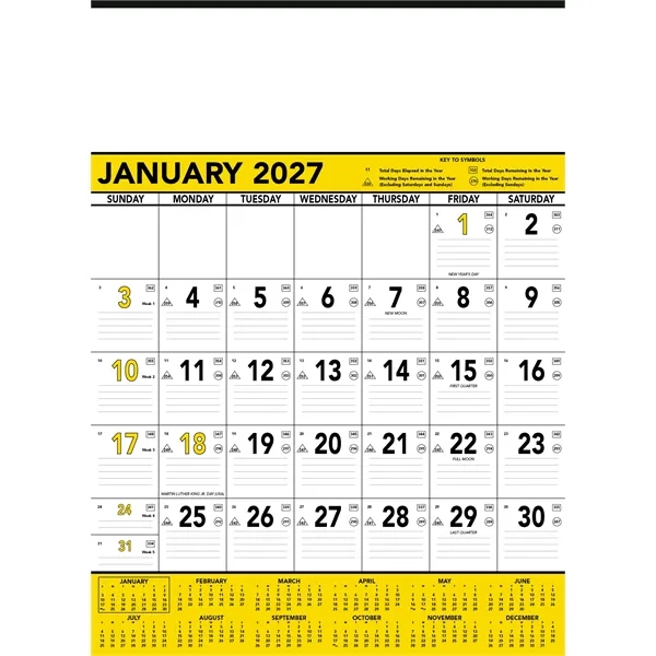 Triumph® Calendars Yellow & Black Contractor Memo... from ASI 40480 Koozie Group / Norwood Triumph Calendar