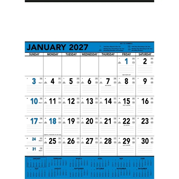 Triumph® Calendars Blue & Black Contractor Memo... from ASI 40480 Koozie Group / Norwood Triumph Calendar