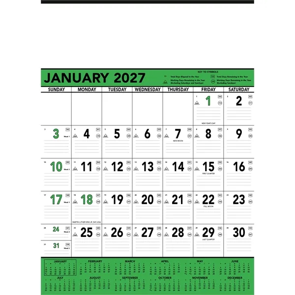 Triumph® Calendars Green & Black Contractor Memo... from ASI 40480 Koozie Group / Norwood Triumph Calendar