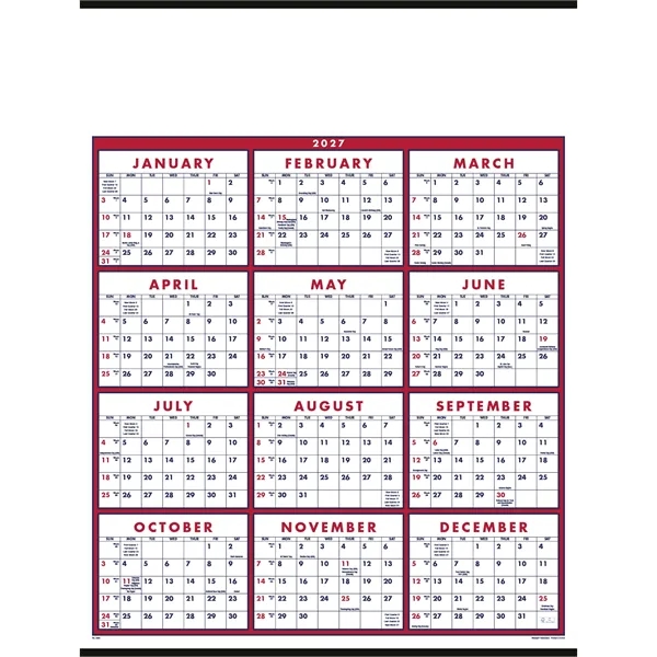 22 x 29 Span-A-Year 2024 calendar on 80# matte paper stock.... from ASI 40480 Koozie Group / Norwood Triumph Calendar