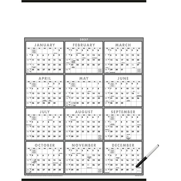 Black & White Span-A-Year Laminated w/Marker... from ASI 40480 Koozie Group