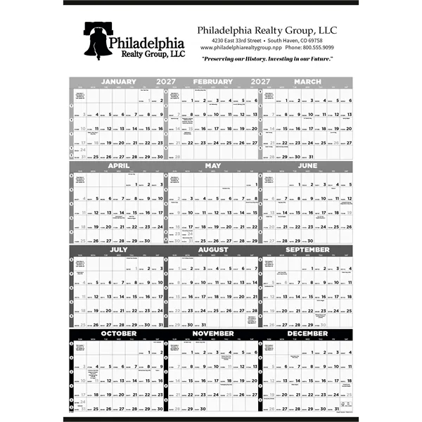 Black & White Time Management Span-A-Year Non-Laminated... from ASI 40480 Koozie Group