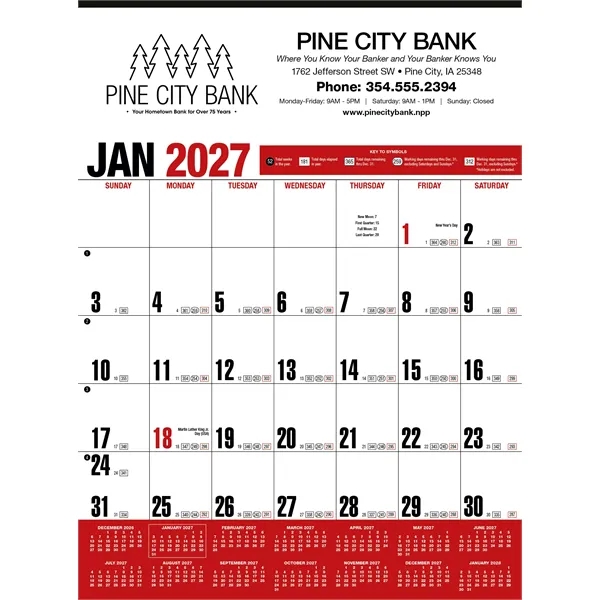 Yearly Record® Red Calendar... from ASI 40480 Koozie Group / HotLine®