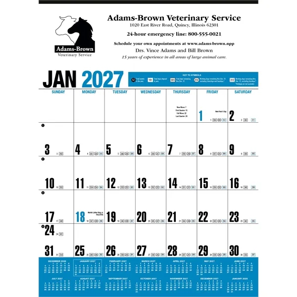 Yearly Record® Blue Calendar... from ASI 40480 Koozie Group / HotLine®
