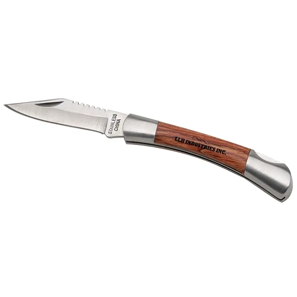 Small Rosewood Pocket Knife - Silver... from ASI 40480 Koozie Group / Norwood
