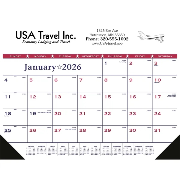 Patriotic Desk Pad with Vinyl Corners... from ASI 40480 Koozie Group / Norwood Triumph Calendar