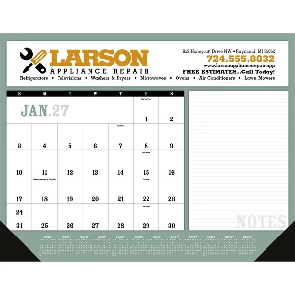Notes Desk Pad with Vinyl Corners... from ASI 40480 Koozie Group / Norwood Triumph Calendar