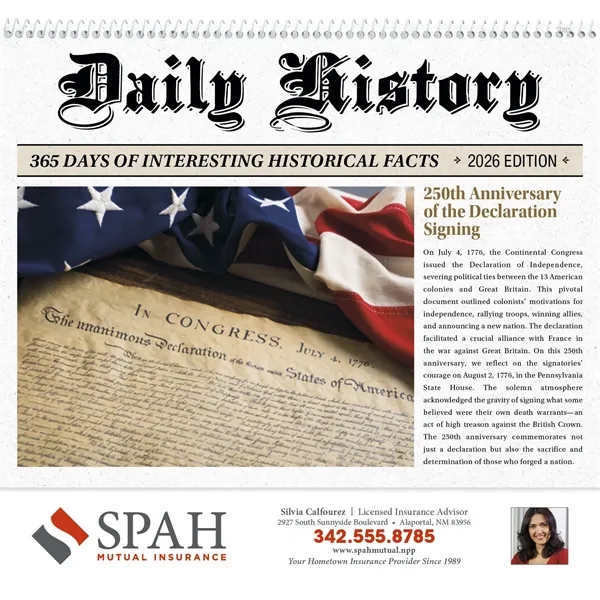 Daily History Spiral... from ASI 40480 Koozie Group / Norwood Triumph Calendar