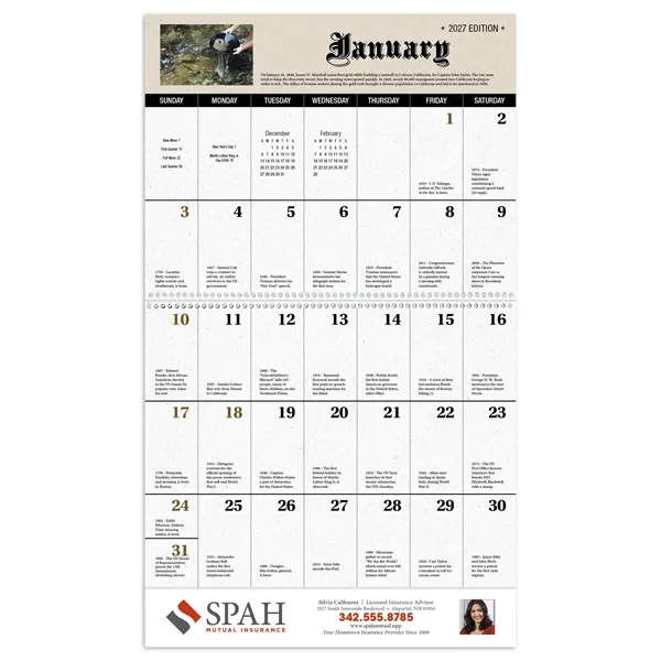 Daily History Spiral... from ASI 40480 Koozie Group / Norwood Triumph Calendar