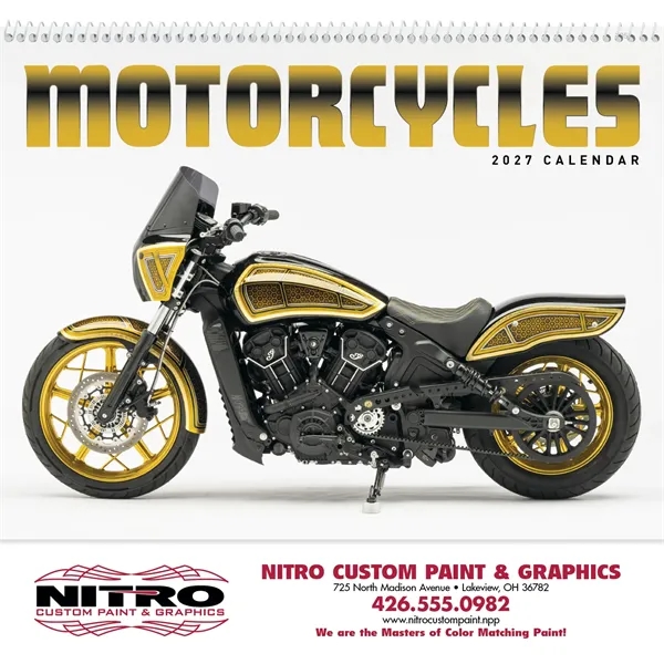 11 x 19 2024 Motorcycles calendar on #60 glossy paper with... from ASI 40480 Koozie Group / Norwood Triumph Calendar