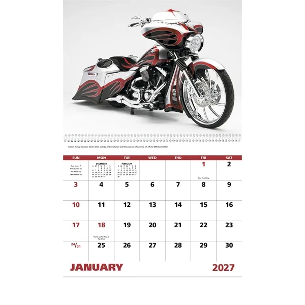 11 x 19 2024 Motorcycles calendar on #60 glossy paper with... from ASI 40480 Koozie Group / Norwood Triumph Calendar