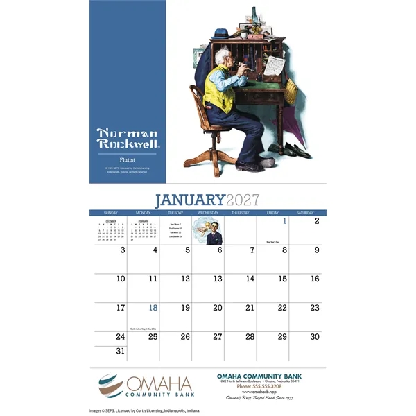 Norman Rockwell Appointment Calendar - Stapled... from ASI 40480 Koozie Group / HotLine®