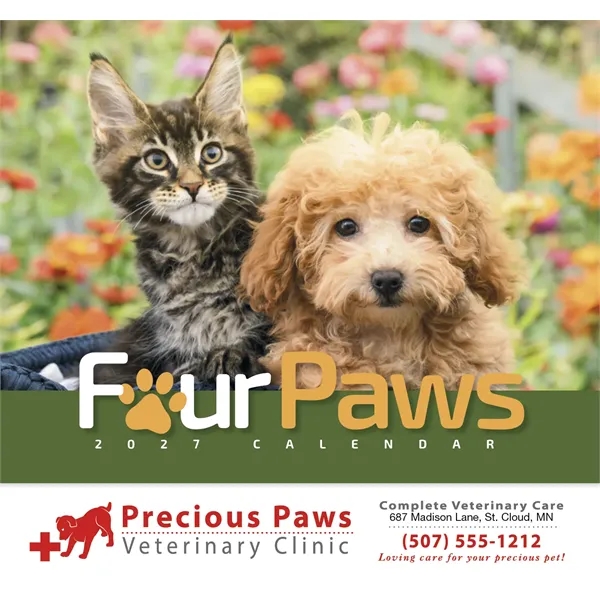 Four Paws Appointment Calendar - Stapled... from ASI 40480 Koozie Group / HotLine®