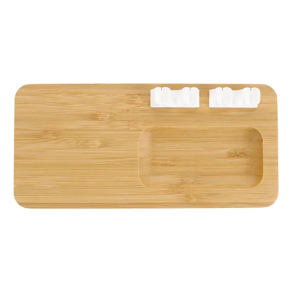 Bamboo 10W Wireless Charging Pad with Cable Organizer... from ASI 40480 Koozie Group
