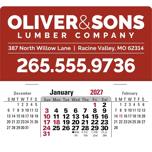 Press-N-Stick XL Header With 3-Month Horizontal Calendar ...... from ASI 40480 Koozie Group