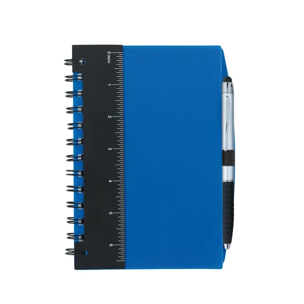 5'' x 7'' Ruler Notebook with Flags and Stylus Pen... from ASI 40480 Koozie Group / Norwood