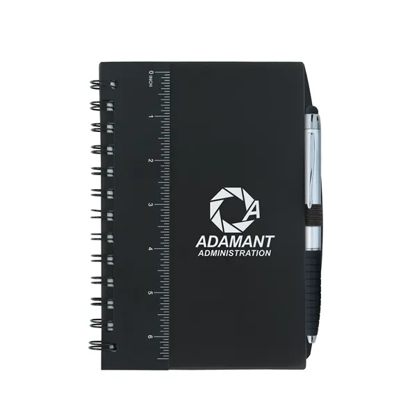 5'' x 7'' Ruler Notebook with Flags and Stylus Pen... from ASI 40480 Koozie Group / Norwood