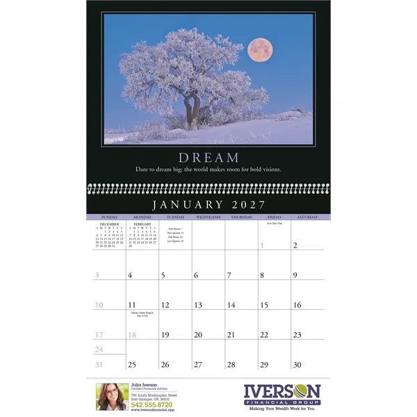 11 x 19 2024 Motivations calendar on 70# glossy paper with... from ASI 40480 Koozie Group / Norwood Triumph Calendar