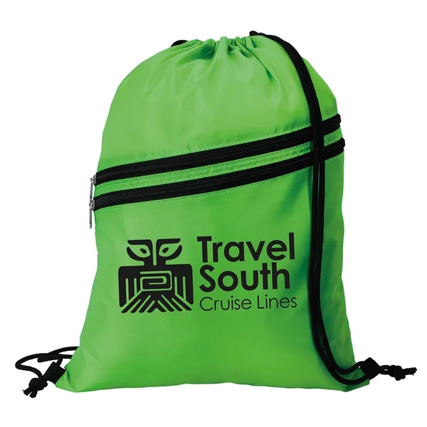Neon Multi-Zippered Drawstring Backpack... from ASI 40480 Koozie Group