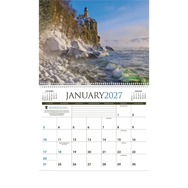 11 x 19 2024 Minnesota calendar on 70# glossy paper with... from ASI 40480 Koozie Group / Norwood Triumph Calendar