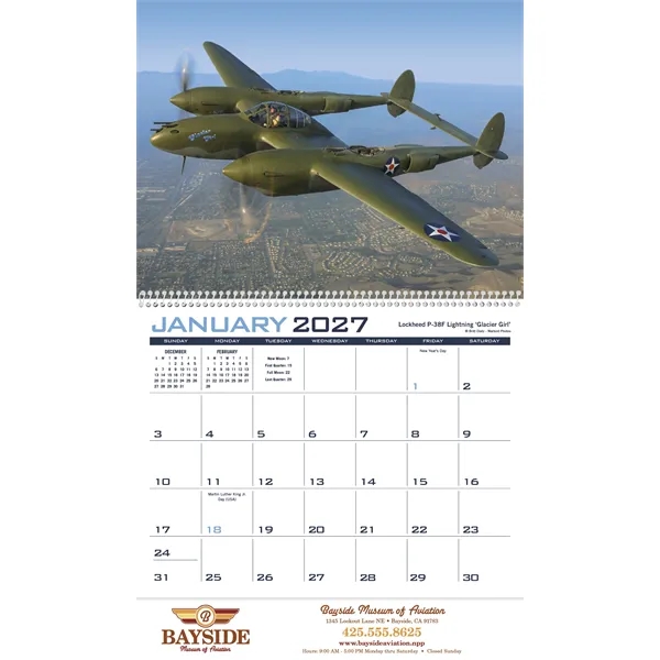 11 x 19 2024 Planes calendar on 70# paper glossy paper... from ASI 40480 Koozie Group / Norwood Triumph Calendar