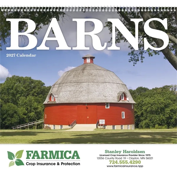 11 x 19 2024 Barns calendar 70# glossy paper with UV-coated... from ASI 40480 Koozie Group / Norwood Triumph Calendar