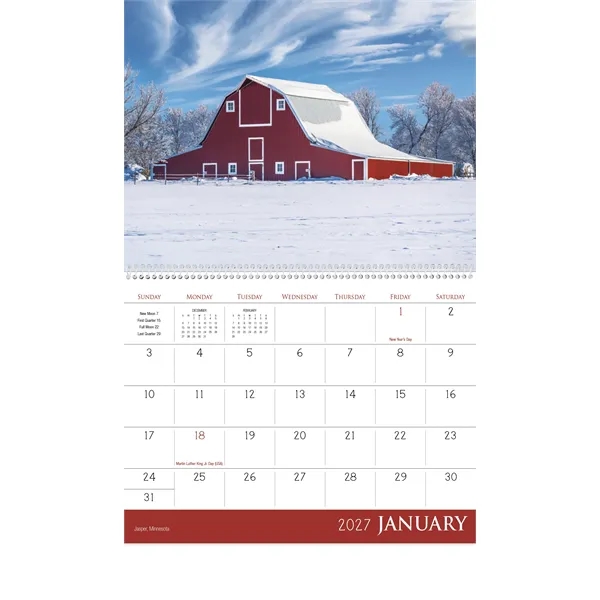 11 x 19 2024 Barns calendar 70# glossy paper with UV-coated... from ASI 40480 Koozie Group / Norwood Triumph Calendar