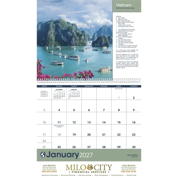 World Scenes with Recipe... from ASI 40480 Koozie Group / Norwood Triumph Calendar