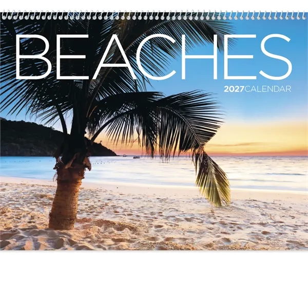 11 x 19 2024 Beaches calendar on 70# glossy paper with... from ASI 40480 Koozie Group / Norwood Triumph Calendar