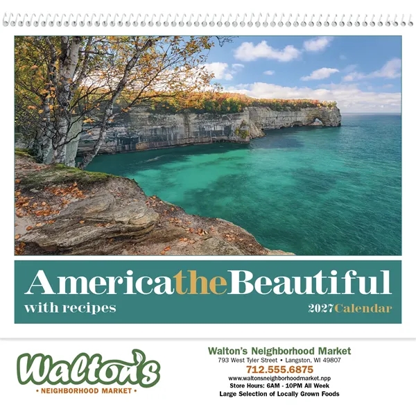 America the Beautiful with Recipes... from ASI 40480 Koozie Group / Norwood Triumph Calendar