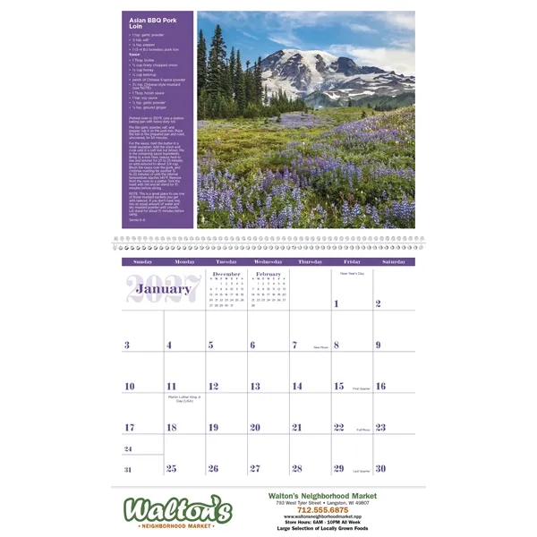 America the Beautiful with Recipes... from ASI 40480 Koozie Group / Norwood Triumph Calendar