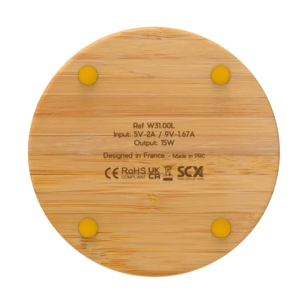 SCX Design™ Full-Color Bamboo 15W Wireless Charger... from ASI 40480 Koozie Group
