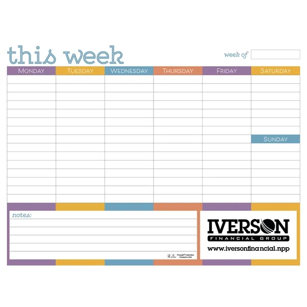 Small Weekly Desk Pad - Colors... from ASI 40480 Koozie Group