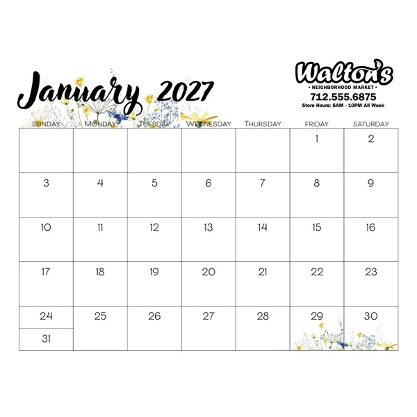 Small Monthly Desk Pad - Floral... from ASI 40480 Koozie Group