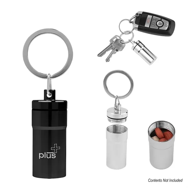 Item #25443 Aluminum Pill Holder Keychain