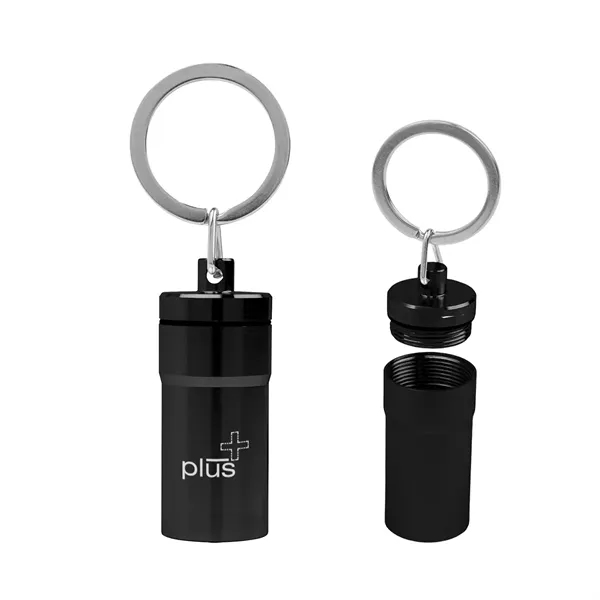Item #25443 Aluminum Pill Holder Keychain