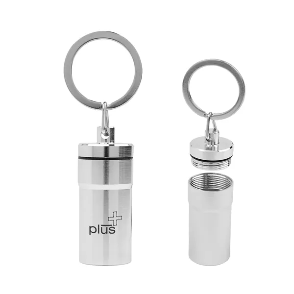Item #25443 Aluminum Pill Holder Keychain