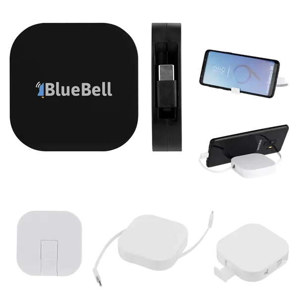 60W rABS Retractable Quick Charging Cable & Phone Stand... from ASI 61125 Hit Promotional Products / Hit®