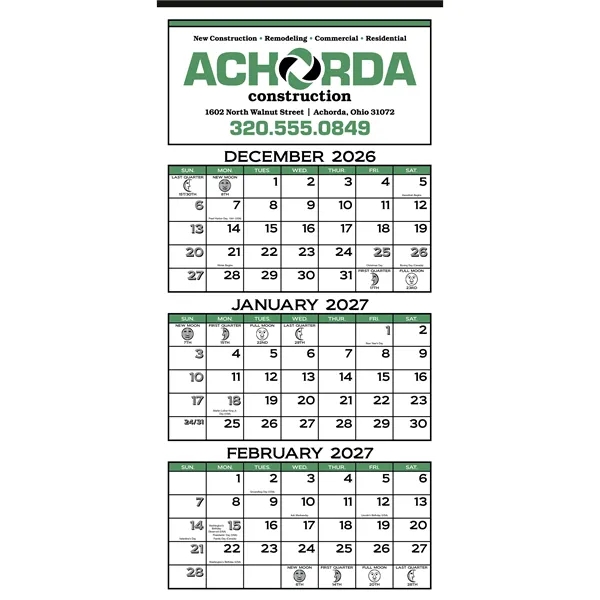 3-Month Display 12-Sheet Calendar... from ASI 40480 Koozie Group