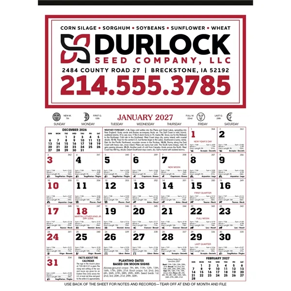 12-Sheet Almanac Calendar... from ASI 40480 Koozie Group
