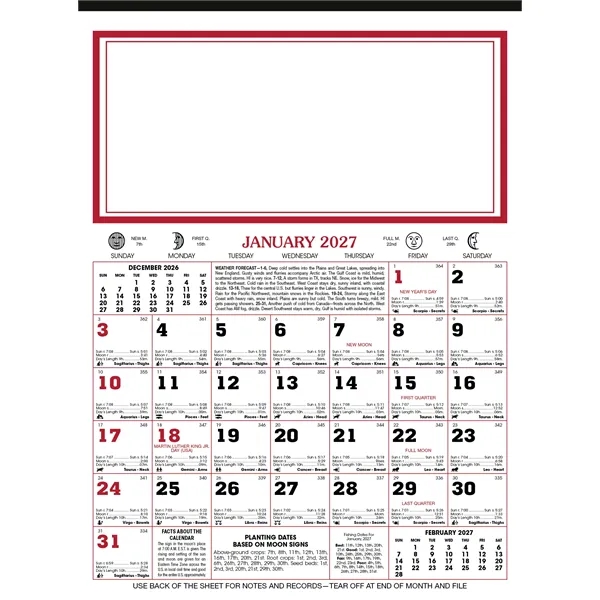 12-Sheet Almanac Calendar... from ASI 40480 Koozie Group